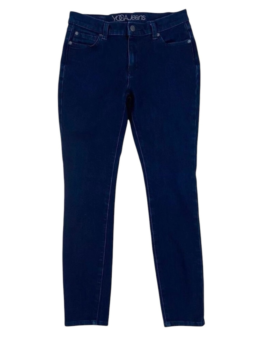 Yoga jeans high rise waist skinny blue stretchy soft recycled material denim 27